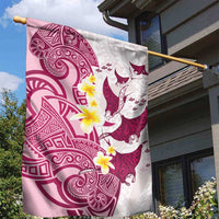 Maori Manta Ray Plumeria Royal Pink Garden Flag LT01 - Polynesian Pride