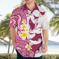 Maori Manta Ray Plumeria Royal Pink Hawaiian Shirt LT01 - Polynesian Pride