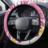 Maori Manta Ray Plumeria Royal Pink Steering Wheel Cover LT01 - Polynesian Pride