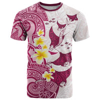 Maori Manta Ray Plumeria Royal Pink T Shirt LT01 Pink - Polynesian Pride