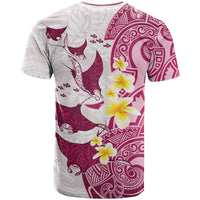 Maori Manta Ray Plumeria Royal Pink T Shirt LT01 - Polynesian Pride
