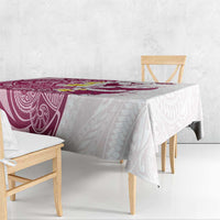 Maori Manta Ray Plumeria Royal Pink Tablecloth LT01 - Polynesian Pride
