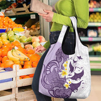 Maori Manta Ray Plumeria Deep Purple Grocery Bag LT01 - Polynesian Pride