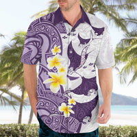 Maori Manta Ray Plumeria Deep Purple Hawaiian Shirt LT01 - Polynesian Pride
