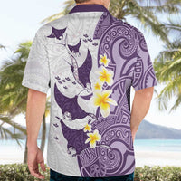Maori Manta Ray Plumeria Deep Purple Hawaiian Shirt LT01 - Polynesian Pride