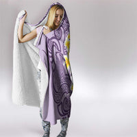 Maori Manta Ray Plumeria Deep Purple Hooded Blanket LT01 - Polynesian Pride