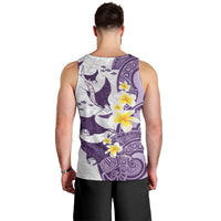 Maori Manta Ray Plumeria Deep Purple Men Tank Top LT01 - Polynesian Pride