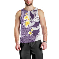 Maori Manta Ray Plumeria Deep Purple Men Tank Top LT01 - Polynesian Pride