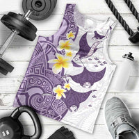 Maori Manta Ray Plumeria Deep Purple Men Tank Top LT01 - Polynesian Pride