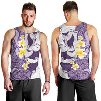 Maori Manta Ray Plumeria Deep Purple Men Tank Top LT01 - Polynesian Pride