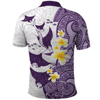 Maori Manta Ray Plumeria Deep Purple Polo Shirt
