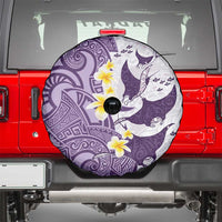 Maori Manta Ray Plumeria Deep Purple Spare Tire Cover LT01 - Polynesian Pride