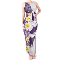 Maori Manta Ray Plumeria Deep Purple Tank Maxi Dress LT01 Women Purple - Polynesian Pride