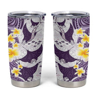 Maori Manta Ray Plumeria Deep Purple Tumbler Cup LT01 Purple - Polynesian Pride