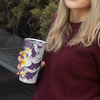 Maori Manta Ray Plumeria Deep Purple Tumbler Cup LT01 - Polynesian Pride