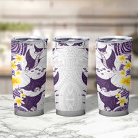 Maori Manta Ray Plumeria Deep Purple Tumbler Cup LT01 - Polynesian Pride