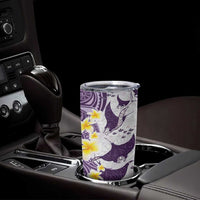 Maori Manta Ray Plumeria Deep Purple Tumbler Cup LT01 - Polynesian Pride
