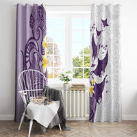Maori Manta Ray Plumeria Deep Purple Window Curtain LT01 - Polynesian Pride