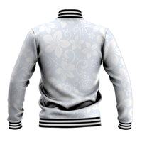 Plumeria Floral White Sunday Baseball Jacket LT01 - Polynesian Pride