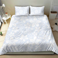 Plumeria Floral White Sunday Bedding Set LT01 - Polynesian Pride