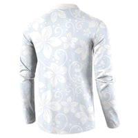 Plumeria Floral White Sunday Button Sweatshirt LT01 - Polynesian Pride