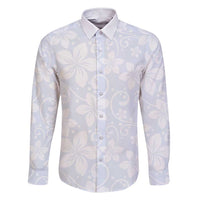 Plumeria Floral White Sunday Family Matching Short Sleeve Bodycon Dress and Hawaiian Shirt LT01 Dad's Shirt - Long Sleeve White - Polynesian Pride