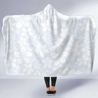 Plumeria Floral White Sunday Hooded Blanket LT01 One Size White - Polynesian Pride