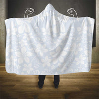Plumeria Floral White Sunday Hooded Blanket LT01 - Polynesian Pride
