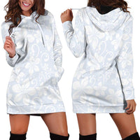 Plumeria Floral White Sunday Hoodie Dress LT01 - Polynesian Pride
