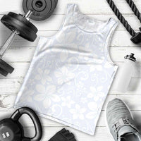 Plumeria Floral White Sunday Men Tank Top LT01 - Polynesian Pride