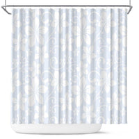 Plumeria Floral White Sunday Shower Curtain