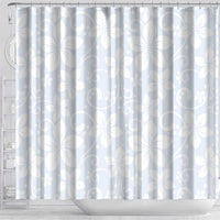 Plumeria Floral White Sunday Shower Curtain
