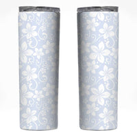 Plumeria Floral White Sunday Skinny Tumbler LT01 White - Polynesian Pride