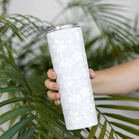 Plumeria Floral White Sunday Skinny Tumbler LT01 - Polynesian Pride