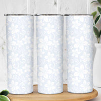 Plumeria Floral White Sunday Skinny Tumbler LT01 - Polynesian Pride