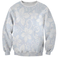 Plumeria Floral White Sunday Sweatshirt LT01 Unisex White - Polynesian Pride