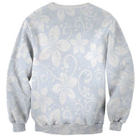 Plumeria Floral White Sunday Sweatshirt LT01 - Polynesian Pride