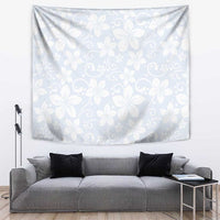 Plumeria Floral White Sunday Tapestry