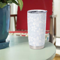 Plumeria Floral White Sunday Tumbler Cup LT01 - Polynesian Pride