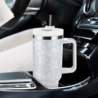 Plumeria Floral White Sunday Tumbler With Handle LT01 - Polynesian Pride
