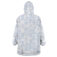 Plumeria Floral White Sunday Wearable Blanket Hoodie LT01 - Polynesian Pride
