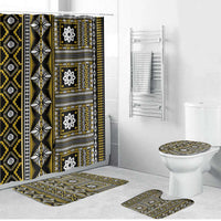 Fiji Masi Tapa Pattern Yellow Bathroom Set - Polynesian Pride