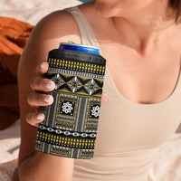 Fiji Masi Tapa Pattern Yellow 4 in 1 Can Cooler Tumbler - Polynesian Pride