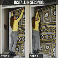 Fiji Masi Tapa Pattern Yellow Door Cover - Polynesian Pride