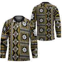 Fiji Masi Tapa Pattern Yellow Hockey Jersey LT01 - Polynesian Pride
