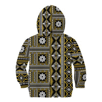 Fiji Masi Tapa Pattern Yellow Kid Hoodie - Polynesian Pride