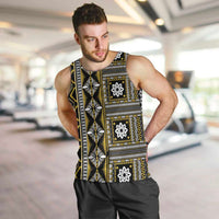Fiji Masi Tapa Pattern Yellow Men Tank Top - Polynesian Pride