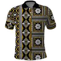 Fiji Masi Tapa Pattern Yellow Polo Shirt LT01 Yellow - Polynesian Pride