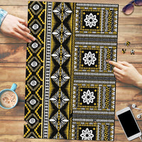 Fiji Masi Tapa Pattern Yellow Puzzle - Polynesian Pride
