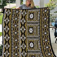 Fiji Masi Tapa Pattern Yellow Quilt - Polynesian Pride